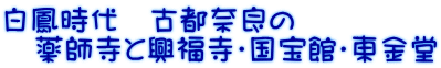 白鳳時代　古都奈良の 　薬師寺と興福寺・国宝館・東金堂